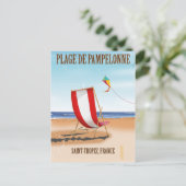 Plage de Pampelonne  franse reisposter Briefkaart (Staand voorkant)