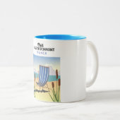 Plage du Donnant Frankrijk Tweekleurige Koffiemok (Voorkant rechts)