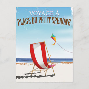 Plage du Petit Sperone,Frankrijk vintage poster Briefkaart