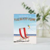 Plage du Petit Sperone, Franse wijnposter Briefkaart (Staand voorkant)