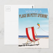 Plage du Petit Sperone, Franse wijnposter Briefkaart (Voorkant / Achterkant)