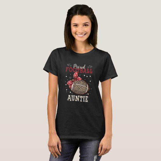Plagen van het Football Auntie Leopard Game Day T-shirt (Voorkant volledig)