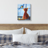 plagen vogel canvas afdruk (Insitu (Slaapkamer))