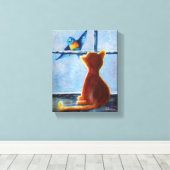 plagen vogel canvas afdruk (Insitu (Houten vloer))