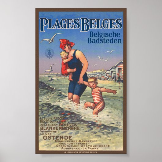 Plages Belges Vintage Poster 1920 (Voorkant)