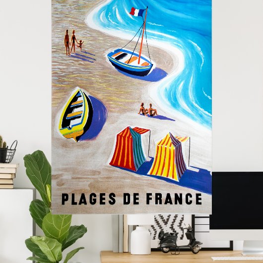 Plages de France - stranden van Frankrijk Poster (Thuiskantoor)