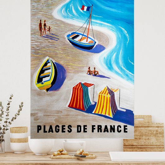 Plages de France - stranden van Frankrijk Poster (Keuken)