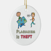Plagiaat is diefstal keramisch ornament (Rechts)
