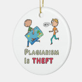 Plagiaat is diefstal keramisch ornament (Links)