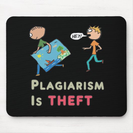 Plagiaat is diefstal muismat (Voorkant)