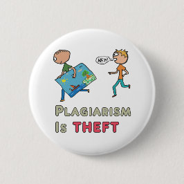 Plagiaat is diefstal ronde button 5,7 cm