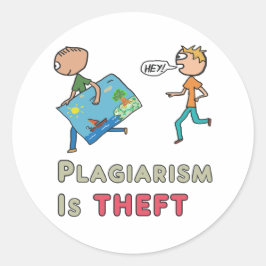 Plagiaat is diefstal ronde sticker