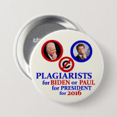 Plagiaristen voor Biden of Paul Ronde Button 7,6 Cm (Voorkant /achterkant)
