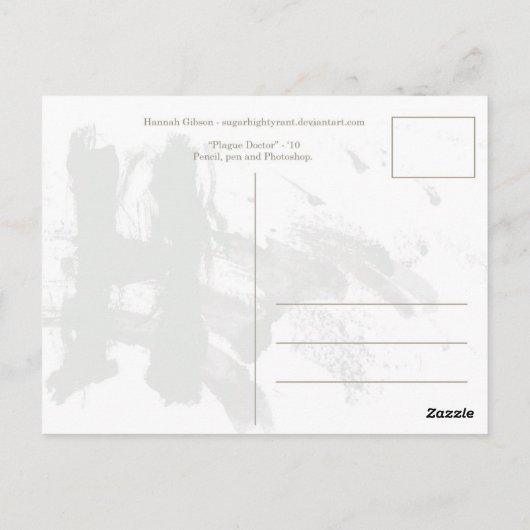 Plague Doctor Briefkaart (Achterkant)