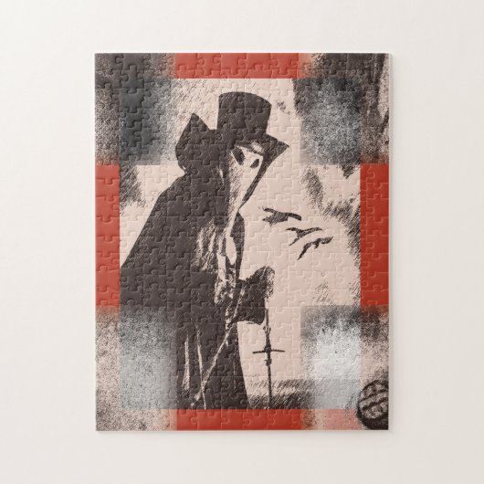 Plague Doctor Dr Macabre Puzzle Gothic Art Print Legpuzzel (Verticaal)