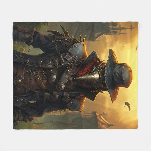 Plague Doctor Fleece Deken (Voorkant (Horizontaal))