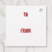 Plague Doctor Gift Label Rode Kerstmis (Achterkant)