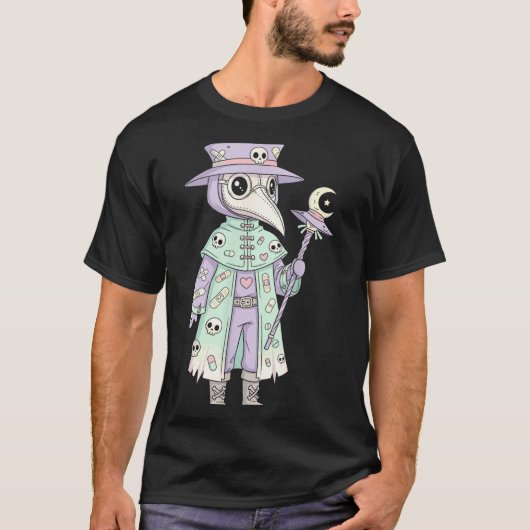 Plague Doctor Gothic Pastel Cute Moth Face Mask Oc T-shirt (Voorkant)