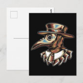 Plague Doctor Illustratie Kunst Briefkaart (Voorkant / Achterkant)