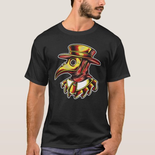 Plague Doctor Illustratie Ontwerp T-shirt (Voorkant)