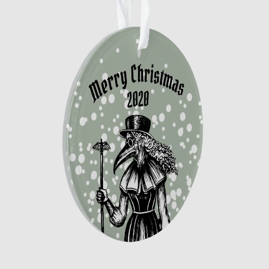 Plague Doctor Kerstmis Ornament (voorkant)
