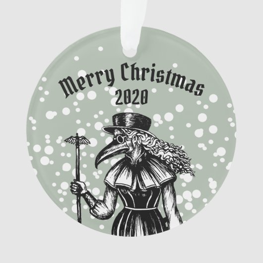 Plague Doctor Kerstmis Ornament (voorkant)