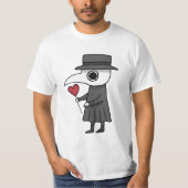 Plague Doctor met hart griezelig Schattige Middele T-shirt (Voorkant)