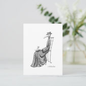 Plague Doctor met kat op een stoel Gothic Briefkaart (Staand voorkant)