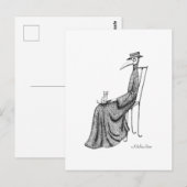 Plague Doctor met kat op een stoel Gothic Briefkaart (Voorkant / Achterkant)