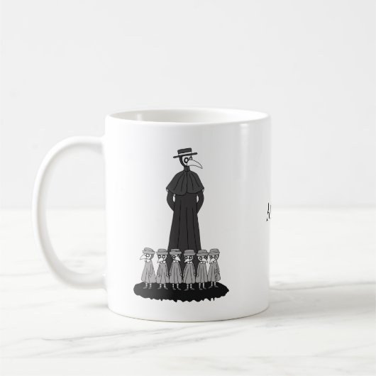 Plague Doctor met leerlingen Funny leraar Aangepas Koffiemok (Links)