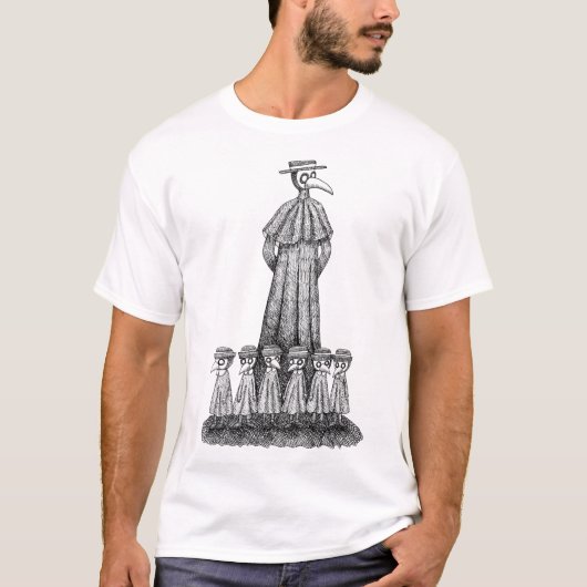 Plague Doctor met leerlingen Gothic Art Creepy Tek T-shirt (Voorkant)