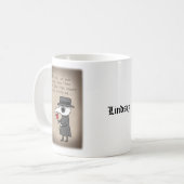 Plague Doctor met Middeleeuws liefdesgedicht Custo Koffiemok (Voorkant links)