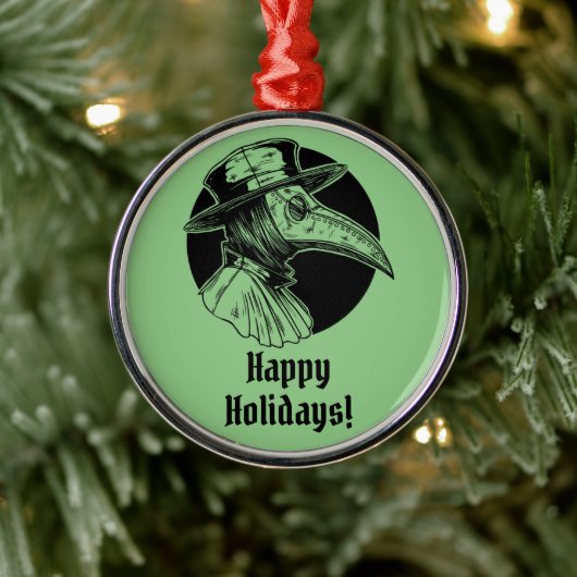 Plague Doctor Metalen Ornament (Boom)