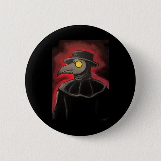 Plague Doctor Painting-Sticker Ronde Button 5,7 Cm (Voorkant)