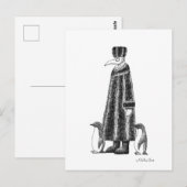 Plague Doctor Portrait Winter Disease Creepy Art Briefkaart (Voorkant / Achterkant)