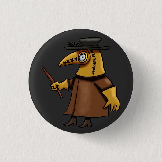 Plague Doctor Ronde Button 3,2 Cm (Voorkant)