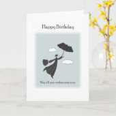 Plague Doctor vliegend met Bat Umbrella Birthday Kaart (Gele Bloem)