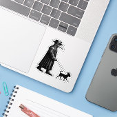 Plague Doctor Walking Chihuahua Sticker (Laptop met iPhone)