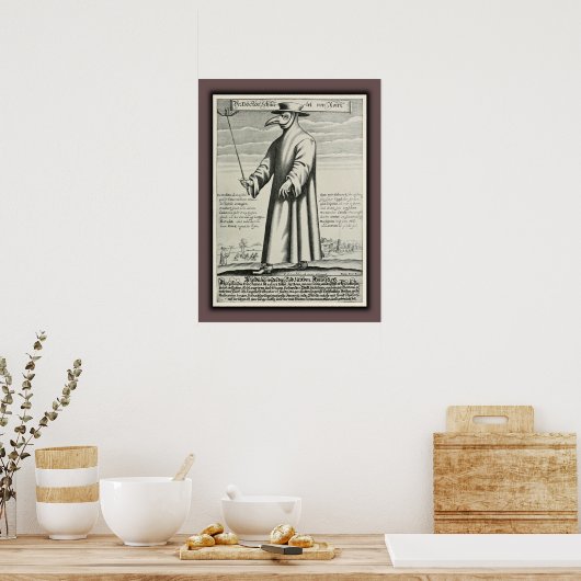 Plague Doctor's Beak Costume Rome Poster (Keuken)