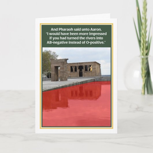 Plagune of Blood AB-negative Funny Passover Card Kaart (Voorkant)