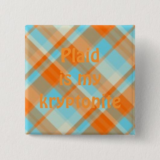 plaid022, Play is mijn kryptoniet Vierkante Button 5,1 Cm (Voorkant)