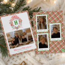 Plaid 12 Days of Christmas Monogram Crest Foto