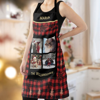 Plaid 4 Foto Kerst Landelijke Chic Boom Eland Schort