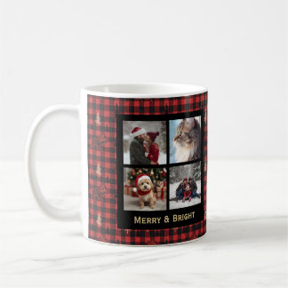 Plaid 4 Foto Kerst Rood Zwart Rustieke Chic Koffiemok