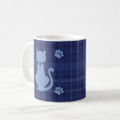 Plaid-A-Puss Blue Coffee Mok (Voorkant links)