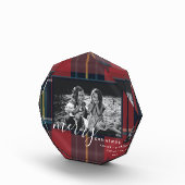 Plaid Aangepaste Foto Merry Christmas Photo Block (Rechts)