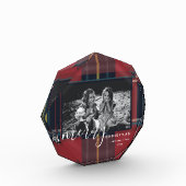 Plaid Aangepaste Foto Merry Christmas Photo Block (Links)