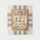  Plaid achtergrond retro rustieke Gingerbread Wandkleed (Voorkant)