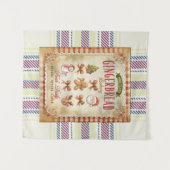 Plaid achtergrond retro rustieke Gingerbread Wandkleed (Voorkant (horizontaal))