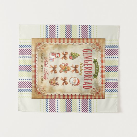  Plaid achtergrond retro rustieke Gingerbread Wandkleed (Voorkant (horizontaal))